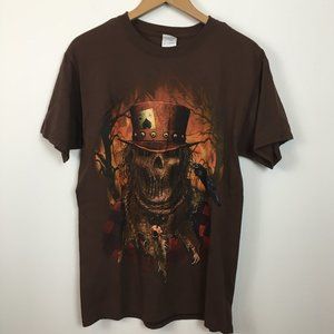 2/$28 Evil Scarecrow Fruit of the Loom Halloween Horror Short Sleeve Tee M